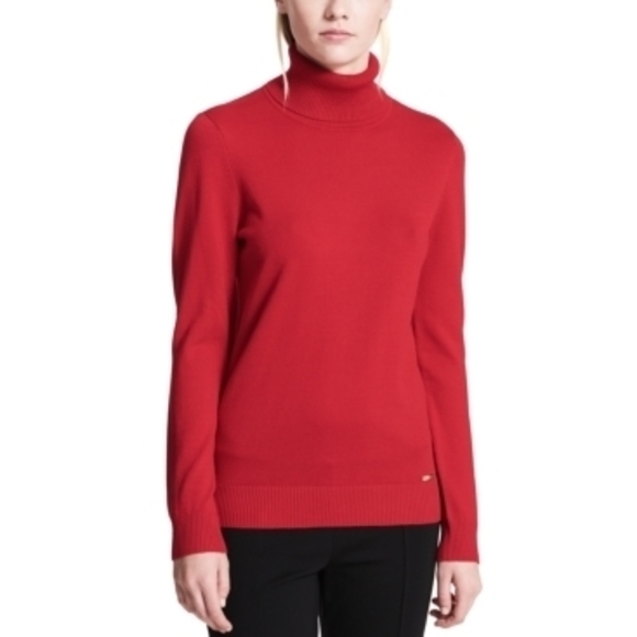 Calvin Klein Red Turtleneck Sweater - Large - Women's Knitwear - Picture 1 of 3